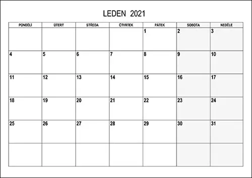 Stáhněte si kalendář leden 2021