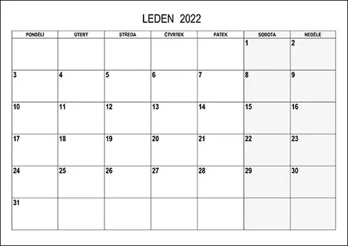 Stáhněte si kalendář leden 2022