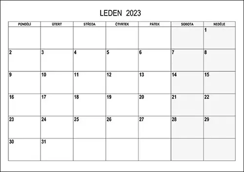 Stáhněte si kalendář leden 2023