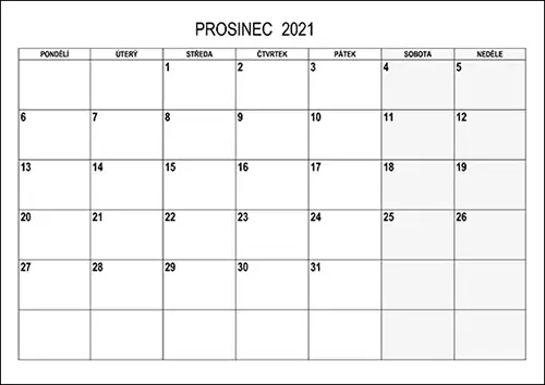 Stáhněte si kalendář prosinec 2021