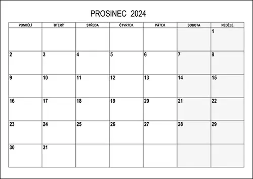 Stáhněte si kalendář prosinec 2024 Stáhněte si kalendář prosinec 2024
