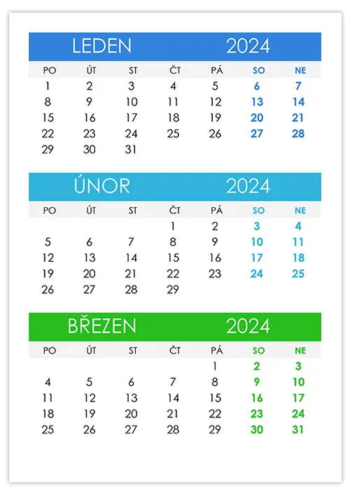 Kalendář leden, únor, březen 2024 Kalendář-leden-únor-březen-2024