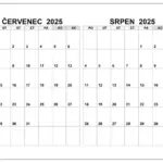 Kalendář červenec, srpen 2025 Kalendář červenec srpen 2025