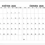 Kalendář květen červen 2025