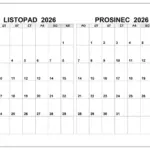 Kalendář listopad prosinec 2026