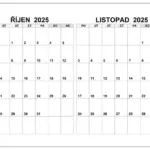 Kalendář říjen, listopad 2025 calendar-oktiabr-noiyabr-2025