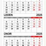 kalendář prosinec 2024 a leden únor 2025